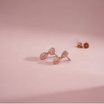 Sculpted Elegance Dangle Diamond Studs