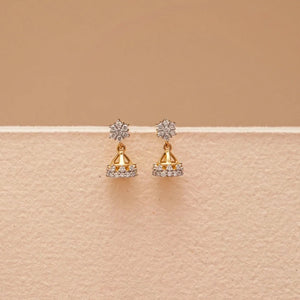 Floral Dome Diamond Drop Earrings