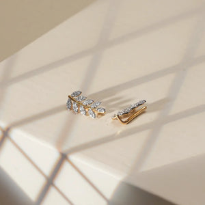 Cascading Leaves Diamond Stud Earrings