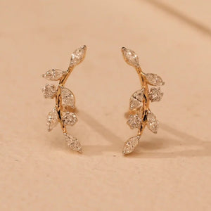 Dainty Branch Diamond Stud Earrings