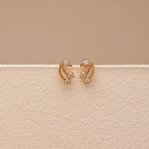 Delicate Floral Vine Diamond Earrings