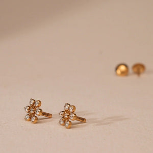 Sunburst Petal Diamond Stud Earrings