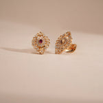Royal Bloom Ruby Diamond Earrings