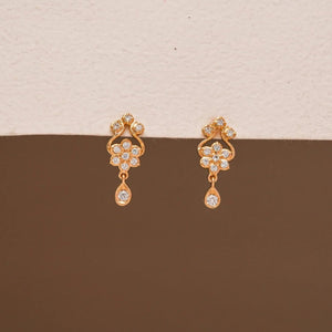 Vintage Petal Teardrop Diamond Drops