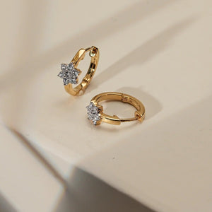 Snow Petal Cluster Diamond Earrings