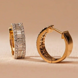 Twisted Orbit Diamond Frame Earrings