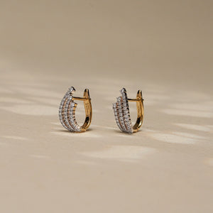 Graceful Layered Diamond Stud Earrings