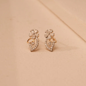 Floral Paisley Diamond Drop Earrings