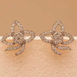 Ribbon Bloom Twist Diamond Earrings