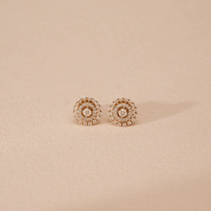 Floral Cluster Diamond Stud Earrings