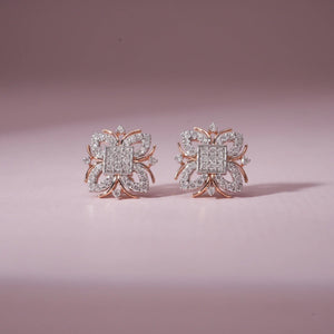 Rosetide Glimmer Square Floral Studs