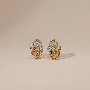Twisted Flame Diamond Stud Earrings