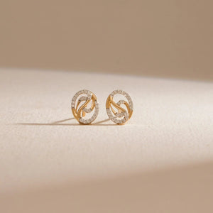 Twist Embrace Gold Diamond Studs
