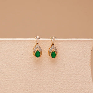 Emerald Raindrop Diamond Drop Earrings