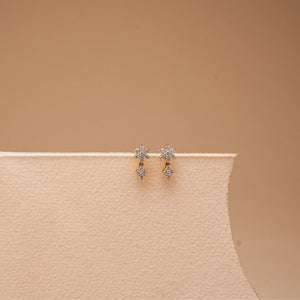 Cascading Petal Drop Diamond Earrings