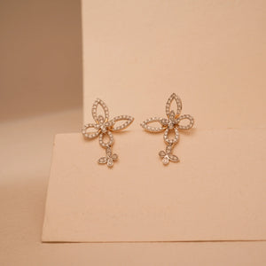 Dainty Flutter Diamond Stud Earrings