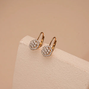 Pave Dome Leverback Diamond Studs