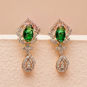 Vintage Charm Green Stone Earrings