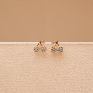 Blushing Cherry Bloom Diamond Earrings