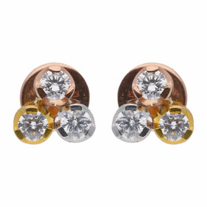 Clover Charm Diamond Stud Earrings