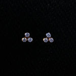 Multigold Cloved Diamond Stud Earrings