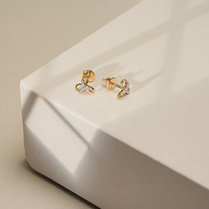 Twirling Trio Diamond Stud Earrings