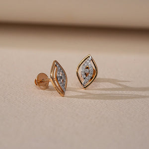 Bold Navette Frame Diamond Studs