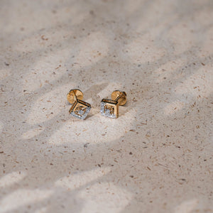 Gleaming Frame Luxe Diamond Studs