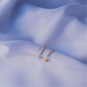 Crystal Arc Diamond Earrings