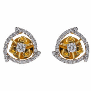 Floral Vortex Diamond Stud Earrings