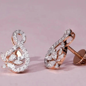 Floral Knot Sparkling Diamond Studs