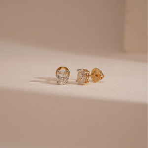 Timeless Oval Solitaire Stud Earrings