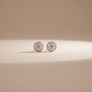 Moonlit Orbit Diamond Stud Earrings