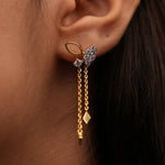 Petal Chain Drop Diamond Earrings