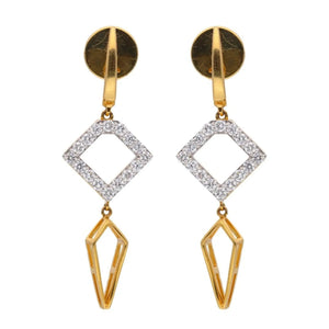 Angular Elegance Diamond Drop Earrings