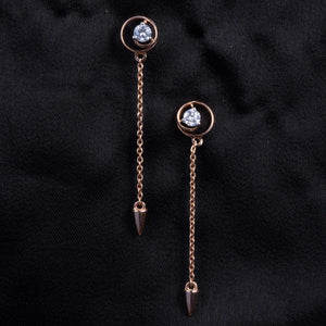 Crystal Arrow Drop Diamond Earrings