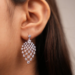 Charming Web Drop Diamond Earrings