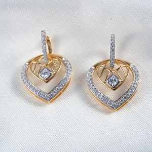 Luminous Heart Drop Diamond Earrings
