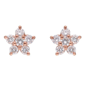 Floral Charm Diamond Stud Earrings