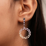 Delicate Halo Hoop Diamond Earrings