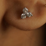Cloved-Cut Diamond Stud Earrings