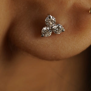 Cloved-Cut Diamond Stud Earrings