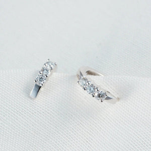 Dainty Edge Diamond Cuff Earrings