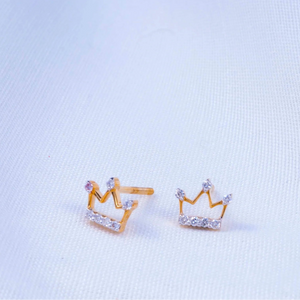 Empress Crown Diamond Studs Earrings