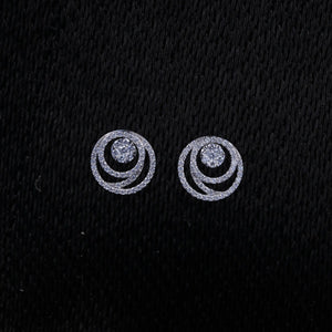 Spiral Symphony Diamond Stud Earrings