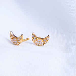 Moonlit Charm Diamond Stud Earrings