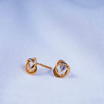 Knotted Solitaire Diamond Stud Earrings