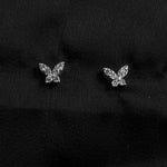 Mini Butterfly Diamond Stud Earrings