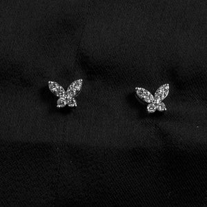 Mini Butterfly Diamond Stud Earrings