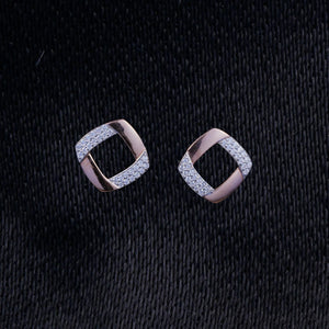 Modern Mosaic Diamond Stud Earrings